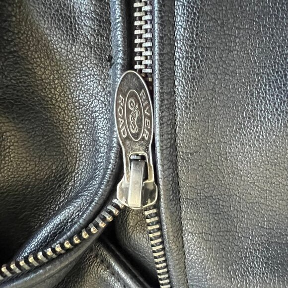 River Road Men’s Caliber Lined Motorcycle Jacket Sz 42 Black Leather Elbow Pad - Picture 7 of 13